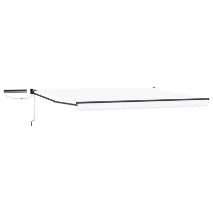 vidaXL Electric Retractable Awning White and Anthracite 5 x 3 m