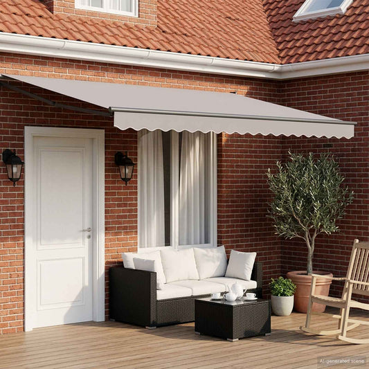 vidaXL Electric Retractable Awning Light Grey and Anthracite 5 x 3 m