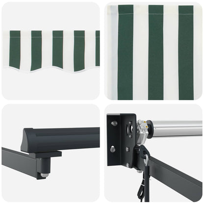 vidaXL Electric Retractable Awning Green, White and Anthracite 5 x 3 m