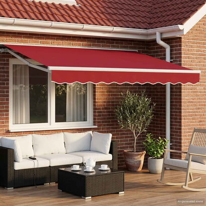 vidaXL Manual Retractable Awning Red 3 x 2.5 m