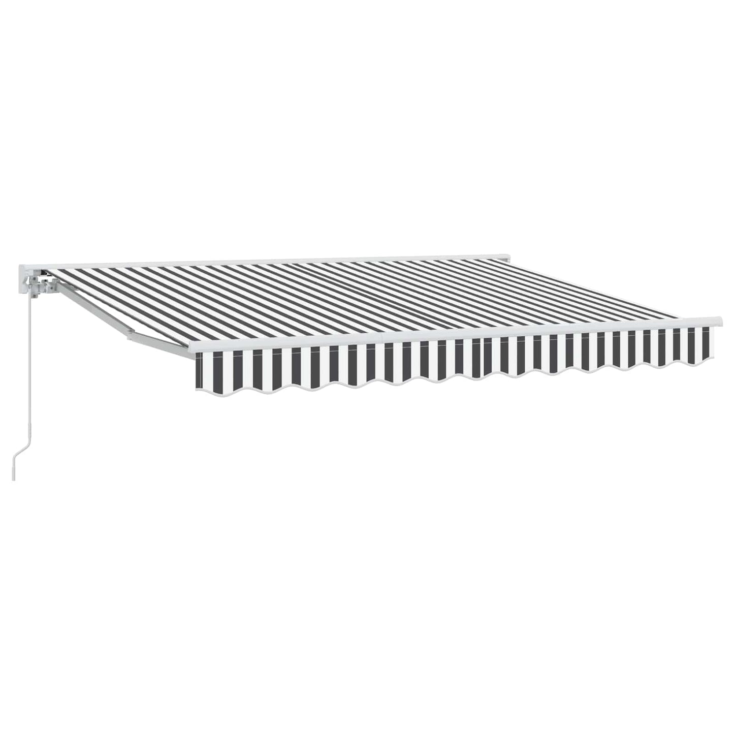 vidaXL Manual Retractable Awning Anthracite and White 3.5 x 2.5 m