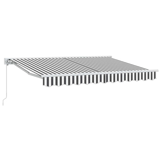 vidaXL Manual Retractable Awning Anthracite and White 3.5 x 2.5 m