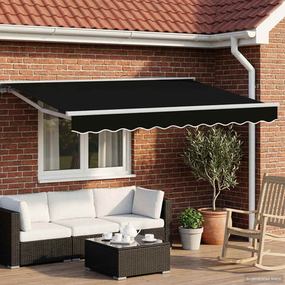 vidaXL Manual Retractable Awning Black 3.5 x 2.5 m