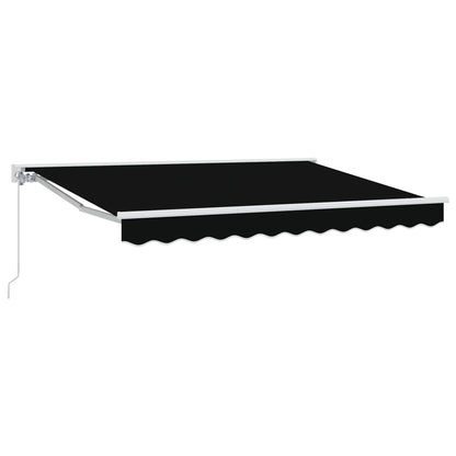vidaXL Manual Retractable Awning Black 3.5 x 2.5 m