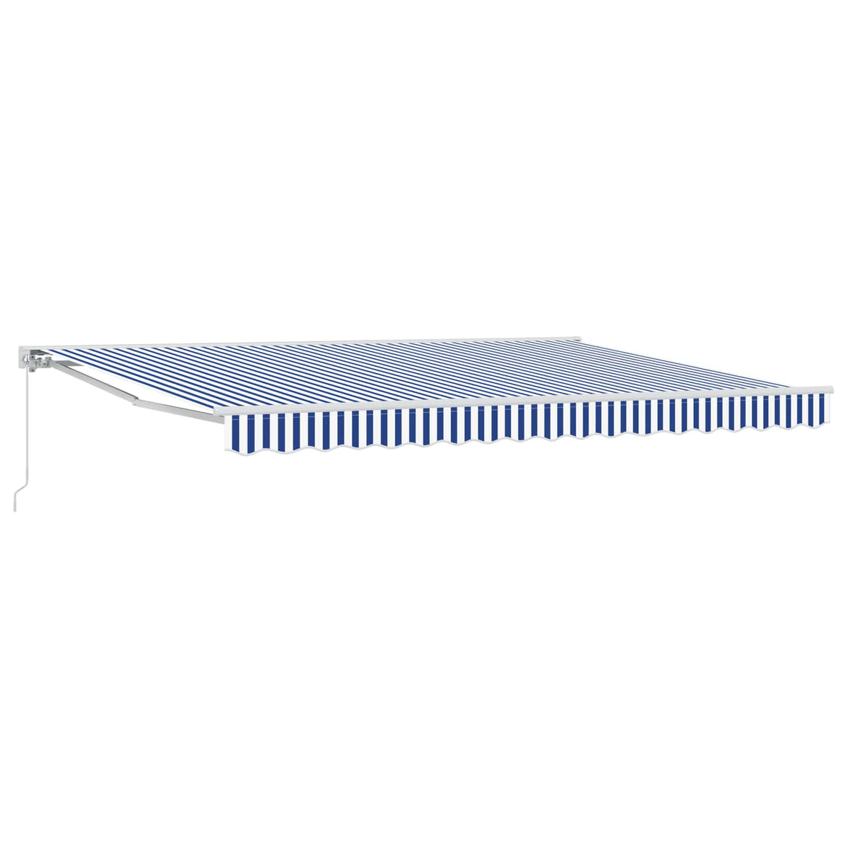 vidaXL Manual Retractable Awning Blue and White 4 x 3 m