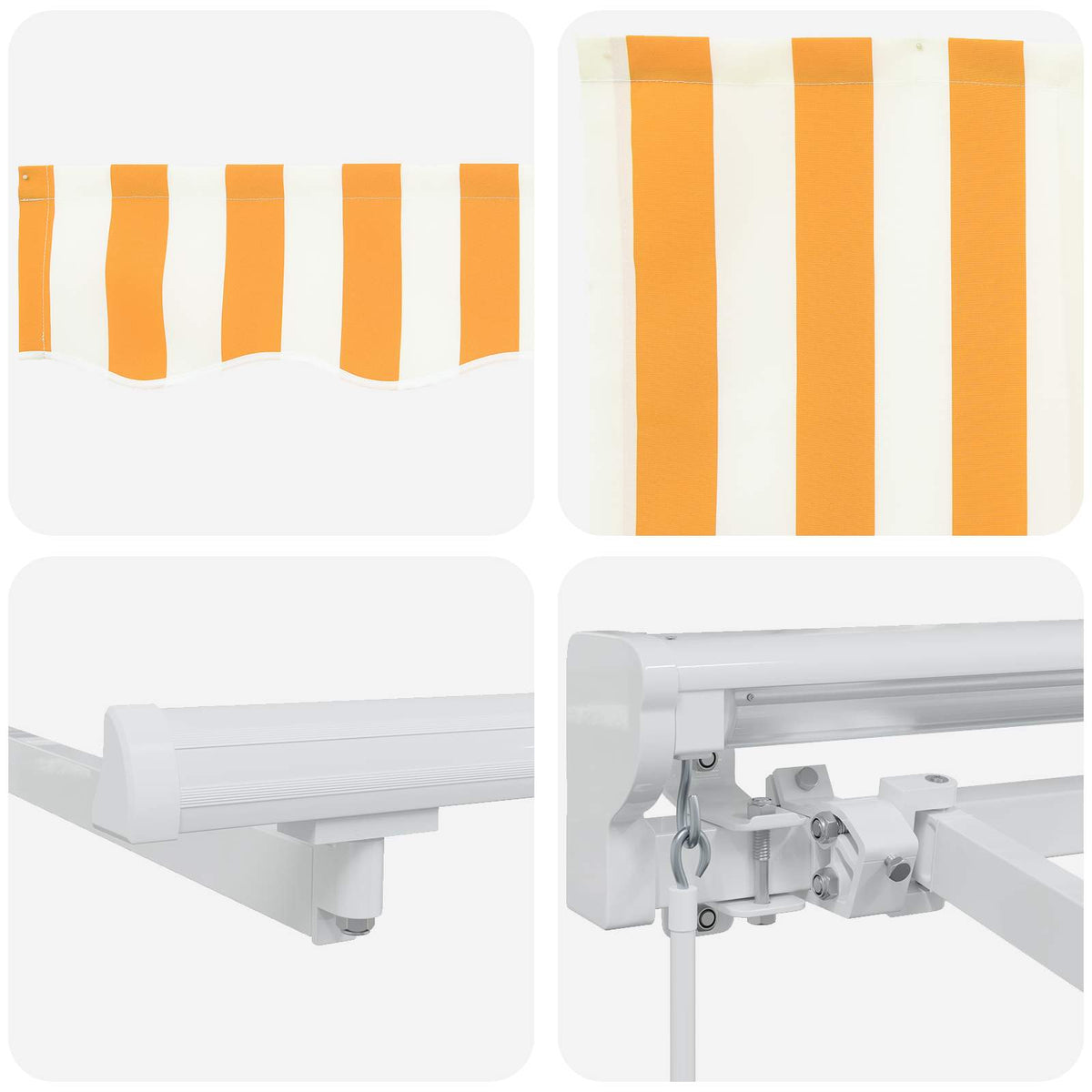 vidaXL Manual Retractable Awning Yellow 4 x 3 m