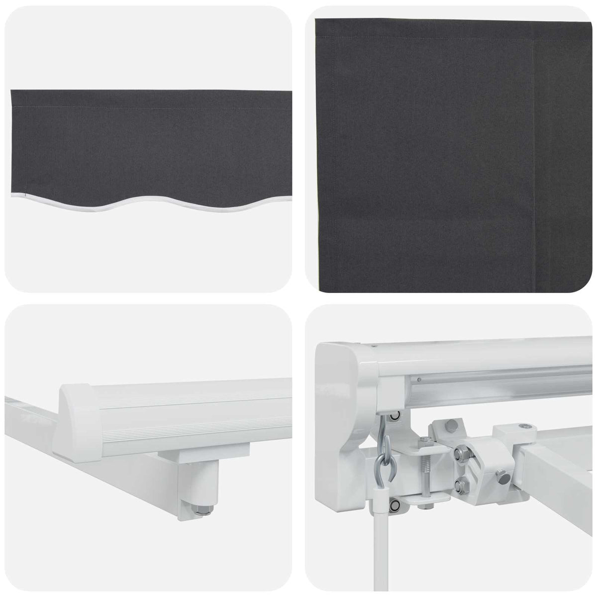 vidaXL Manual Retractable Awning Anthracite 4 x 3 m