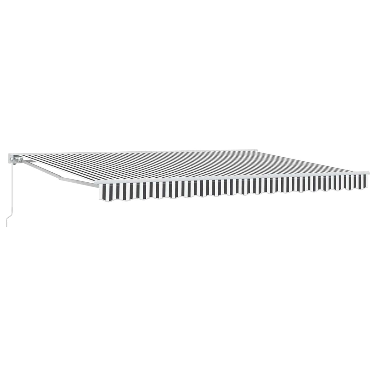 vidaXL Manual Retractable Awning Anthracite and White 4 x 3 m