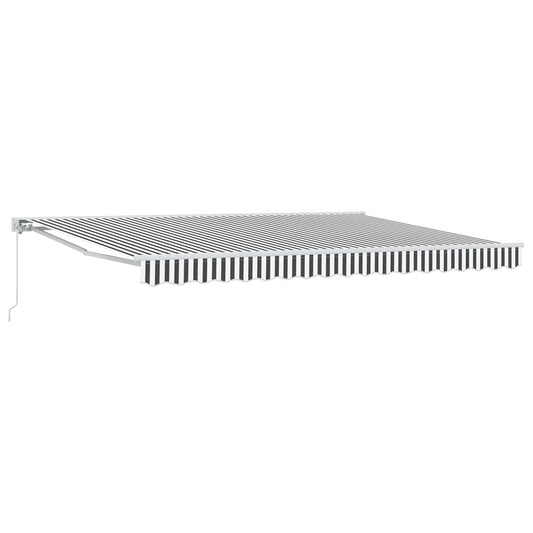 vidaXL Manual Retractable Awning Anthracite and White 4 x 3 m