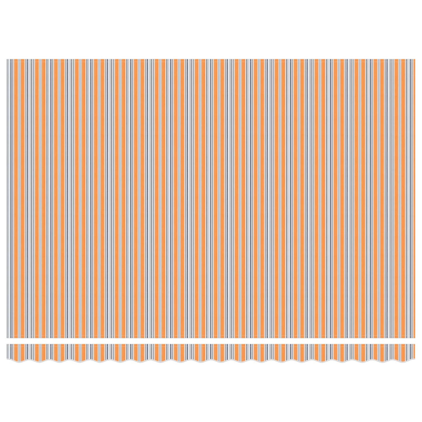 vidaXL Manual Retractable Awning Orange, Grey, Blue and White 4 x 3 m