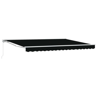 vidaXL Manual Retractable Awning Black 4 x 3 m