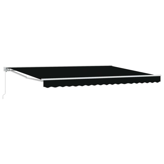 vidaXL Manual Retractable Awning Black 4 x 3 m