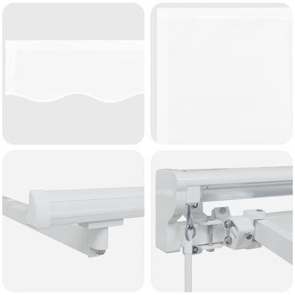 vidaXL Manual Retractable Awning White 4 x 3 m