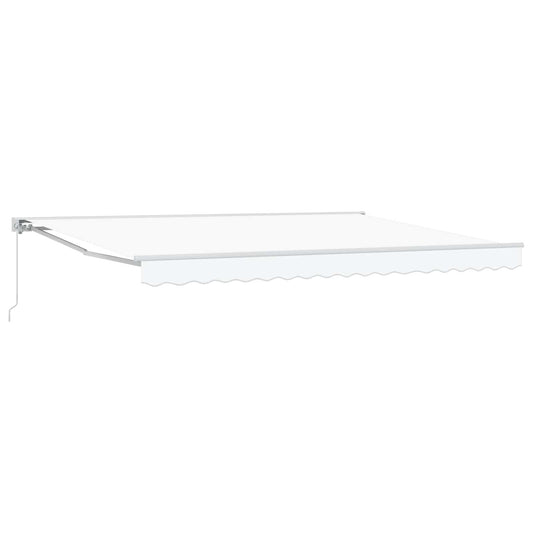 vidaXL Manual Retractable Awning White 4 x 3.5 m