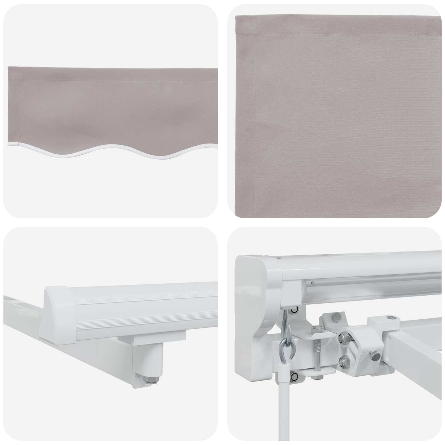 vidaXL Manual Retractable Awning Light Grey 4 x 3.5 m