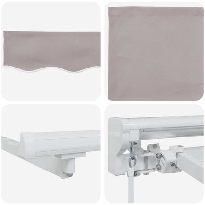 vidaXL Manual Retractable Awning Light Grey 4 x 3.5 m