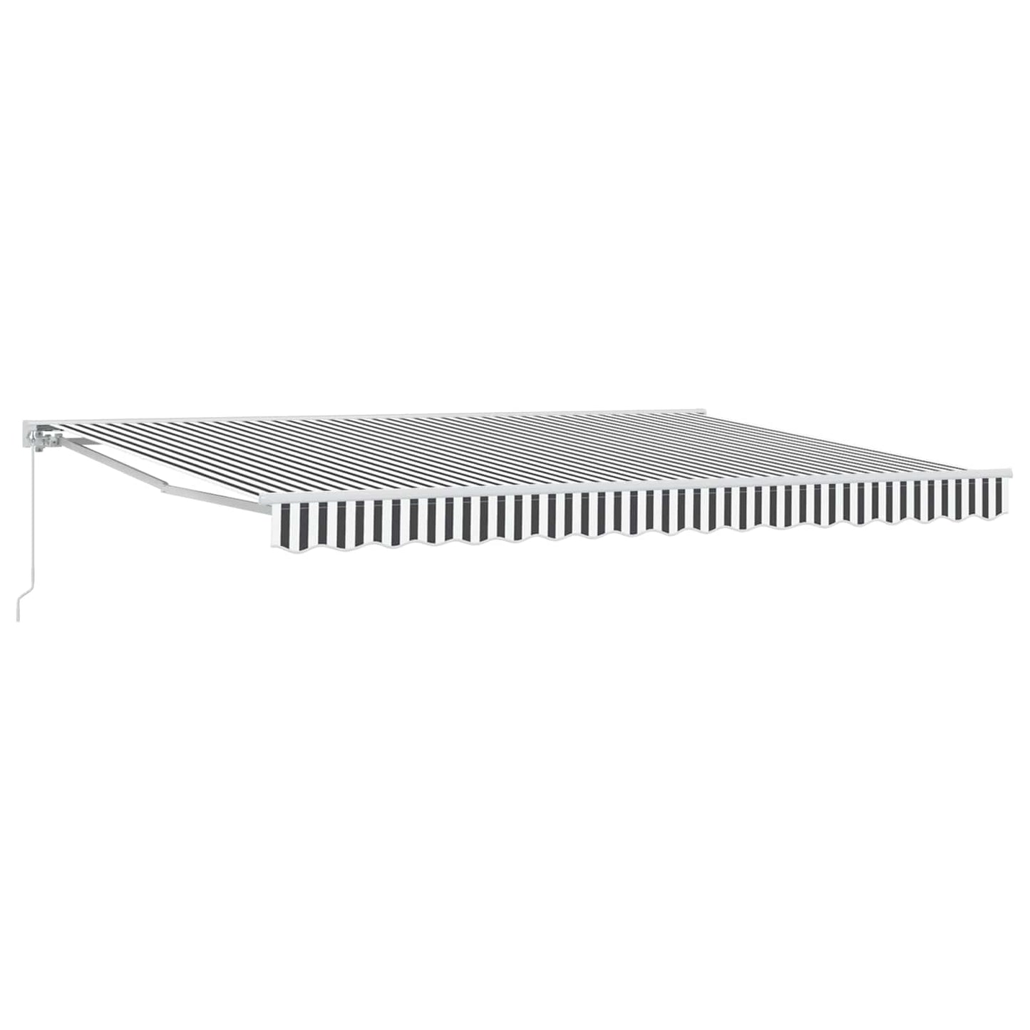 vidaXL Manual Retractable Awning Anthracite and White 4.5 x 3 m