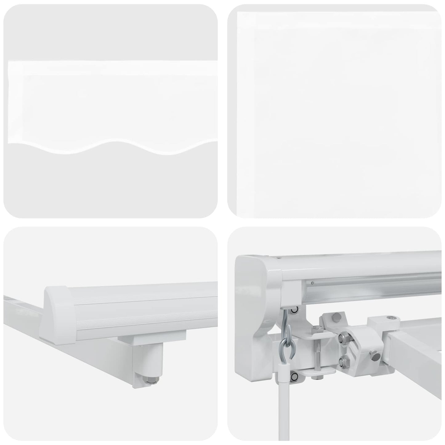 vidaXL Manual Retractable Awning White 4.5 x 3 m