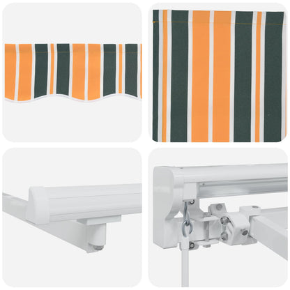 vidaXL Manual Retractable Awning Green and Yellow 4.5 x 3 m