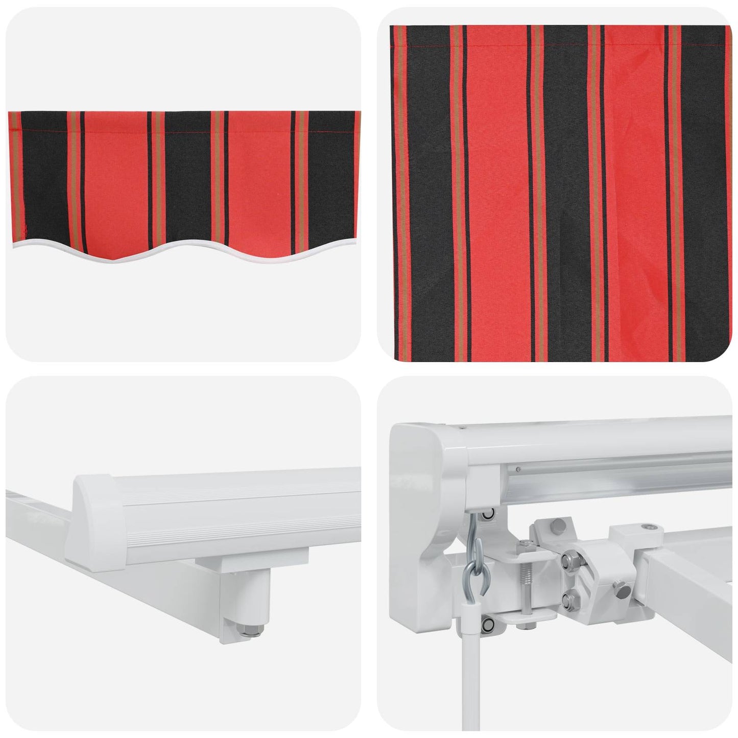 vidaXL Manual Retractable Awning Orange, Black and Yellow 4.5 x 3.5 m