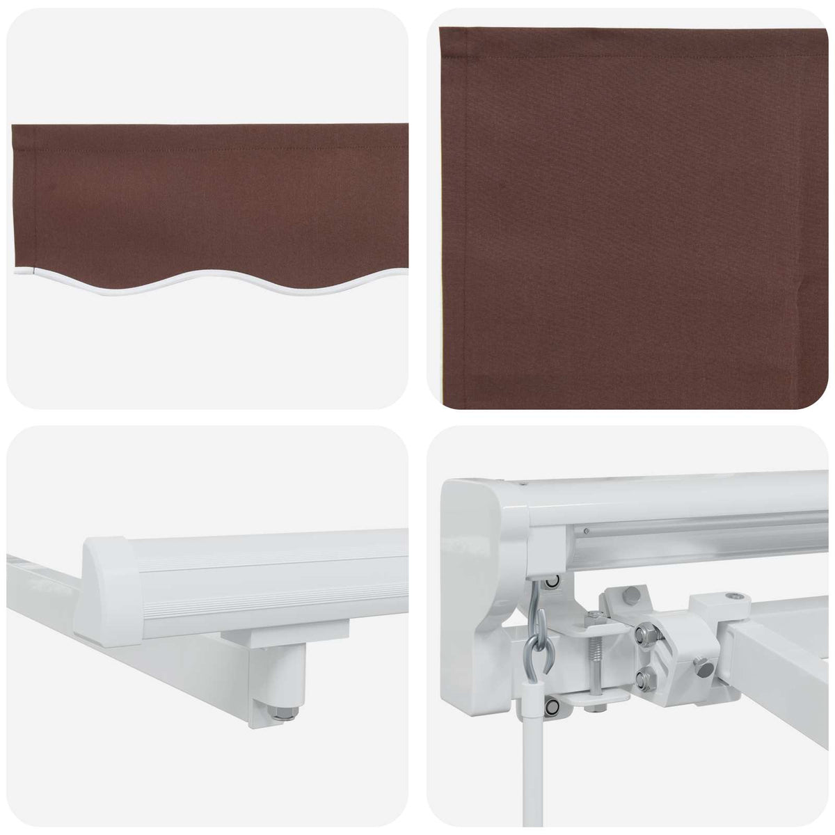 vidaXL Manual Retractable Awning Brown 4.5 x 3.5 m