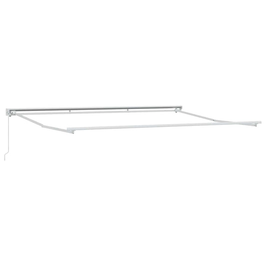 vidaXL Manual Retractable Awning Red and White 4.5 x 3.5 m