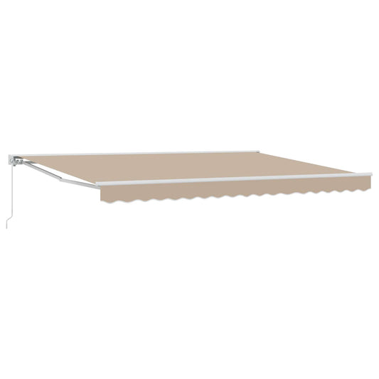 vidaXL Manual Retractable Awning Beige 4.5 x 3.5 m