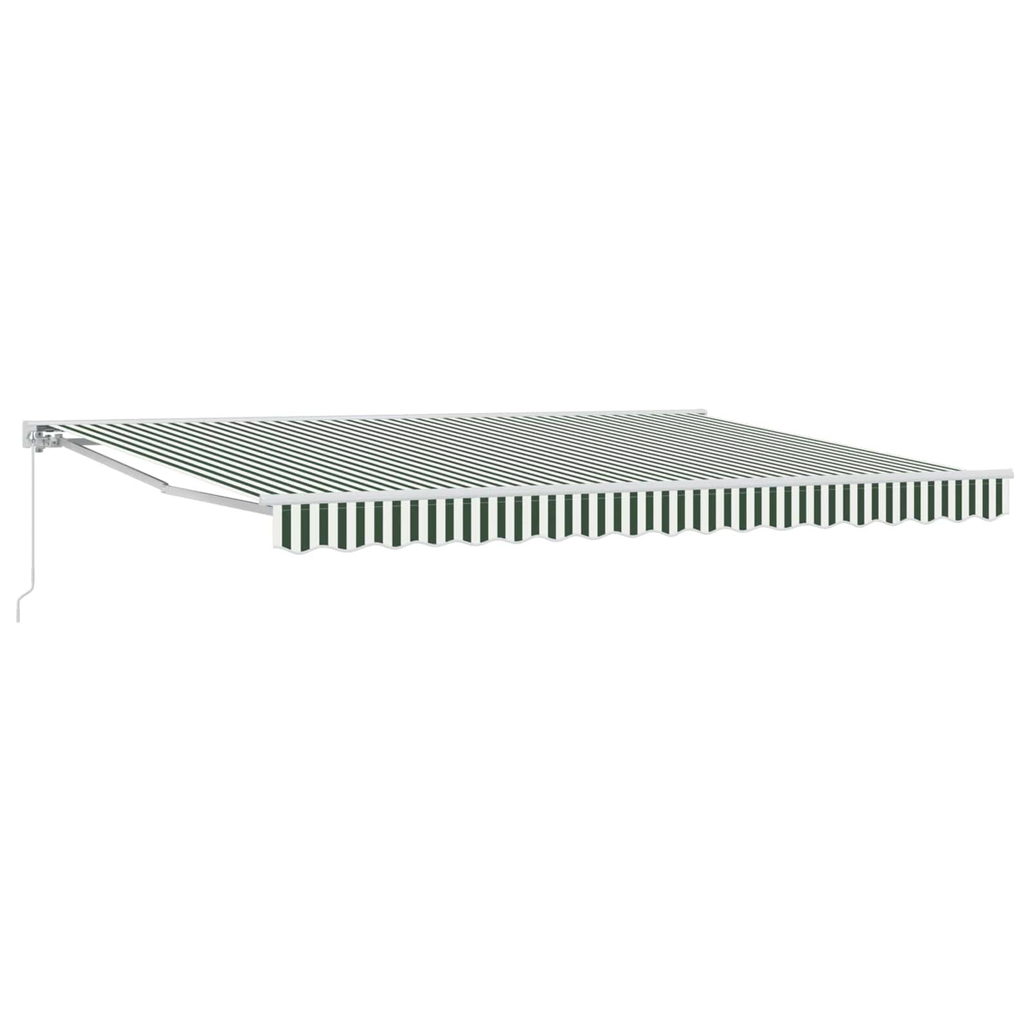 vidaXL Manual Retractable Awning Green and White 4.5 x 3.5 m
