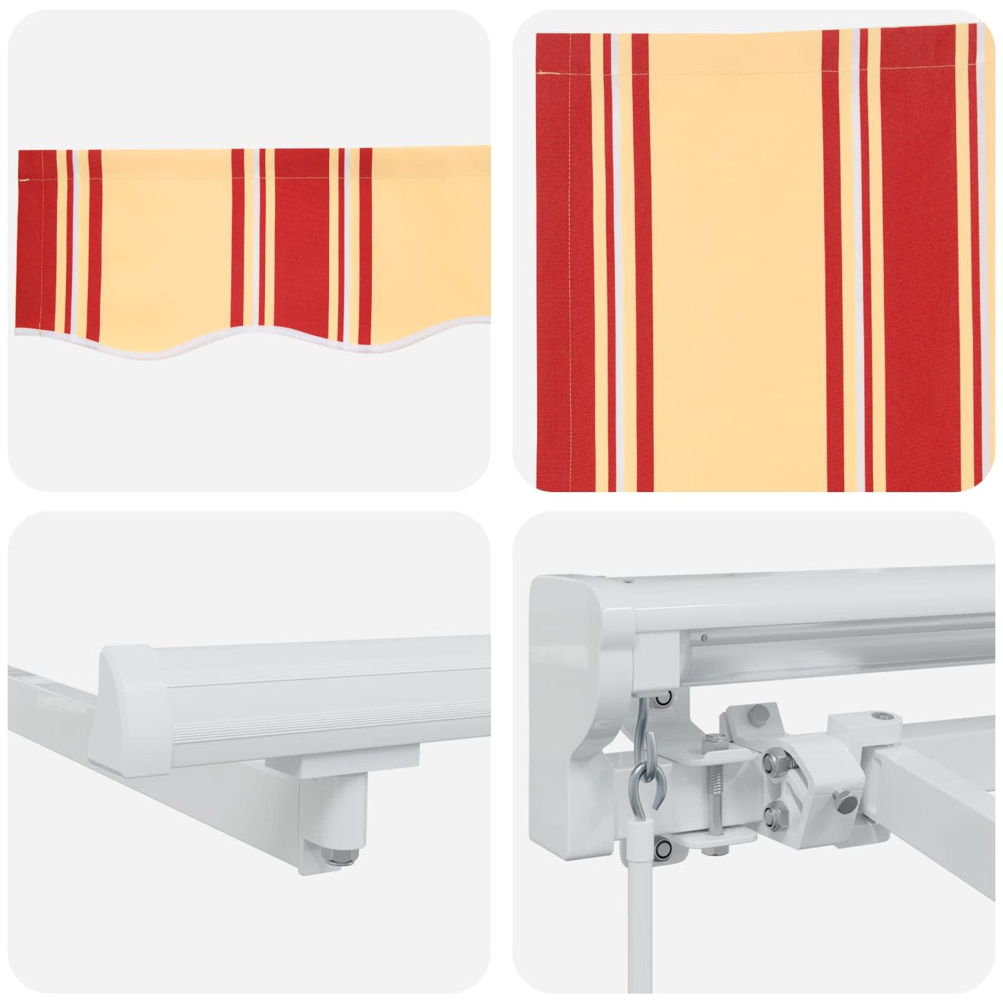 vidaXL Manual Retractable Awning Yellow and Orange 5 x 3.5 m