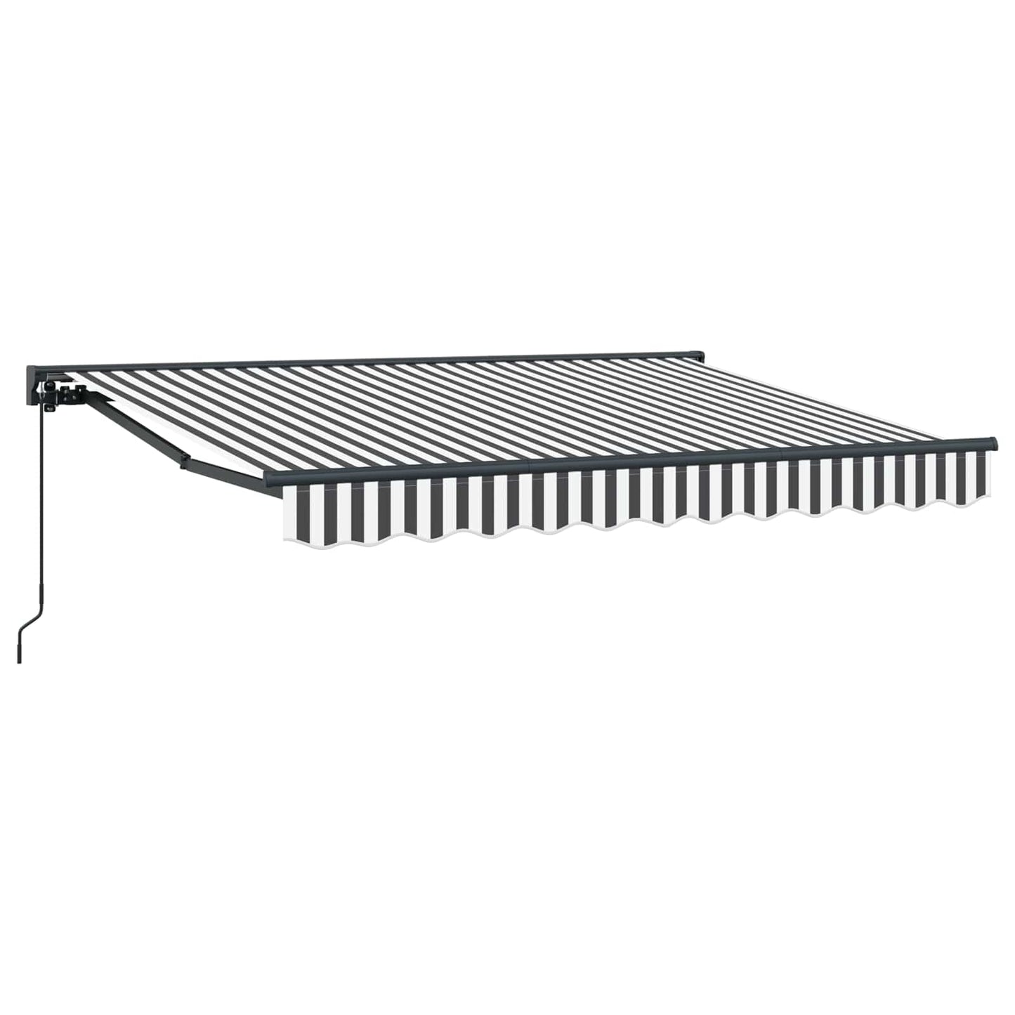 vidaXL Manual Retractable Awning Anthracite and White 3 x 2 m