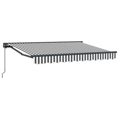 vidaXL Manual Retractable Awning Anthracite and White 3 x 2 m