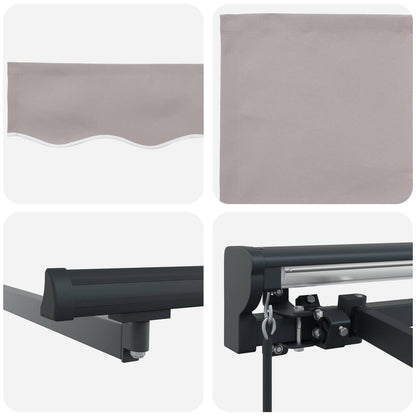 vidaXL Manual Retractable Awning Light Grey 3 x 2 m