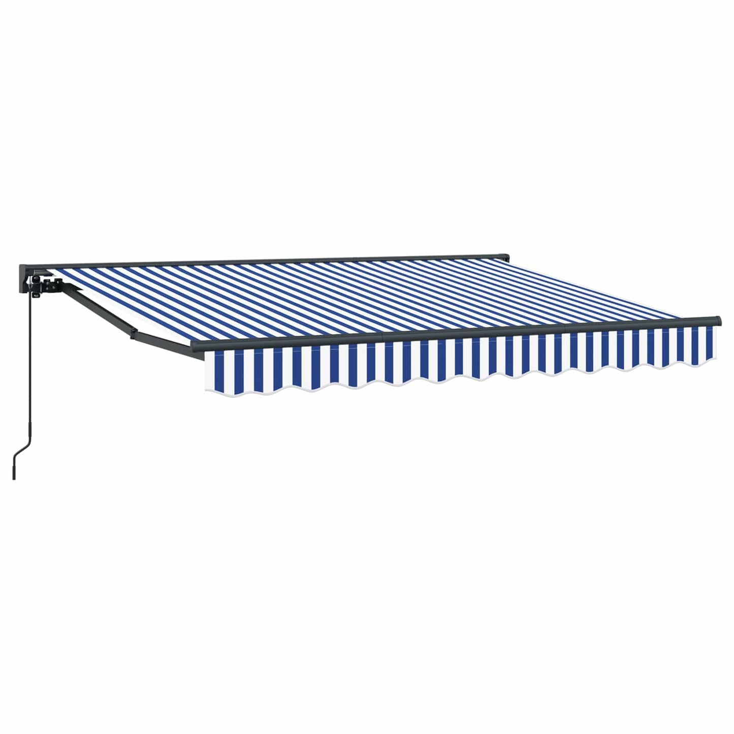 vidaXL Manual Retractable Awning Blue and White 3.5 x 2 m