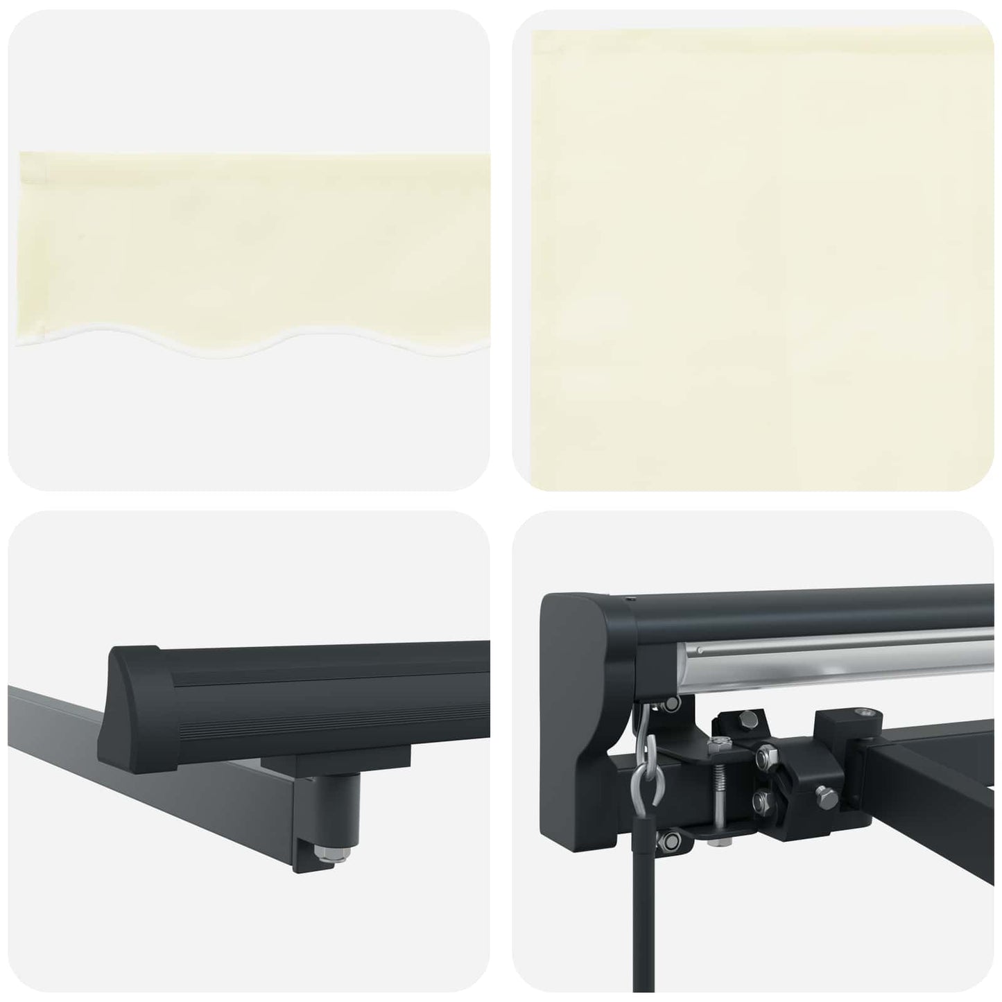 vidaXL Manual Retractable Awning Cream 3.5 x 2 m