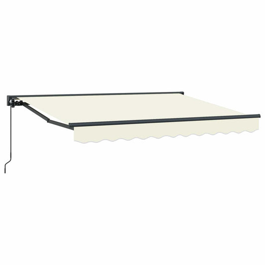 vidaXL Manual Retractable Awning Cream 3.5 x 2 m