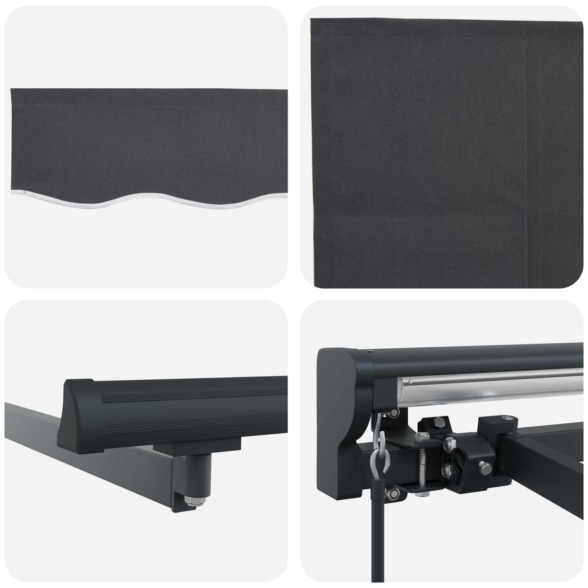 vidaXL Manual Retractable Awning Anthracite 3.5 x 2 m