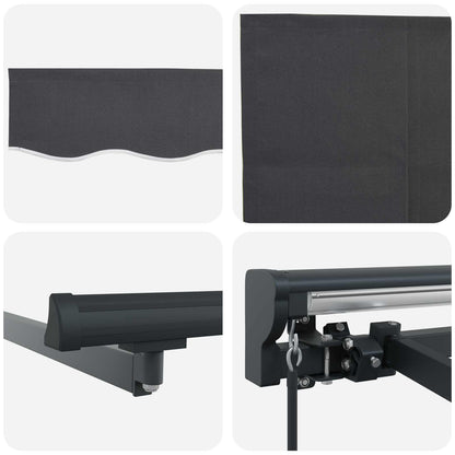 vidaXL Manual Retractable Awning Anthracite 3.5 x 2 m