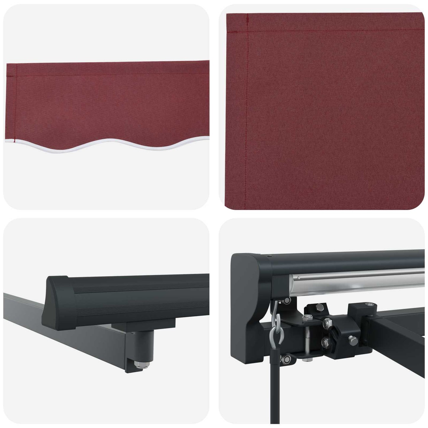 vidaXL Manual Retractable Awning Burgundy 3.5 x 2 m