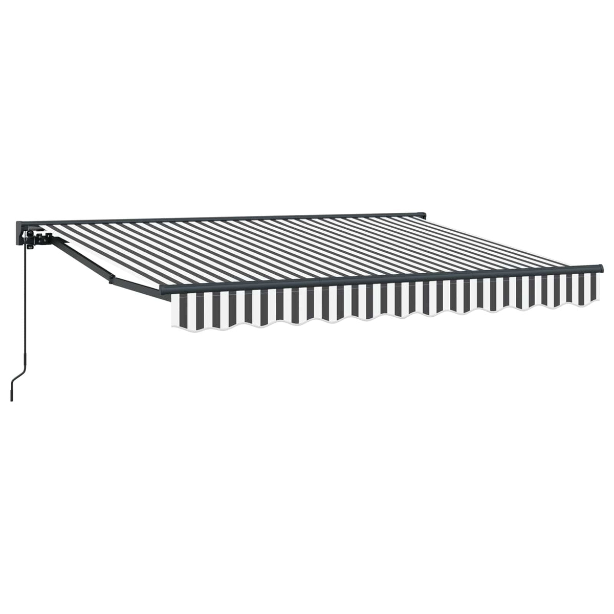 vidaXL Manual Retractable Awning Anthracite and White 3.5 x 2 m