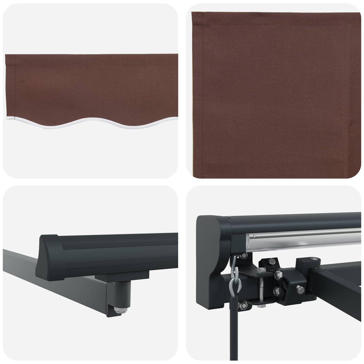 vidaXL Manual Retractable Awning Brown 4 x 2 m