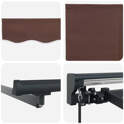 vidaXL Manual Retractable Awning Brown 4 x 2 m