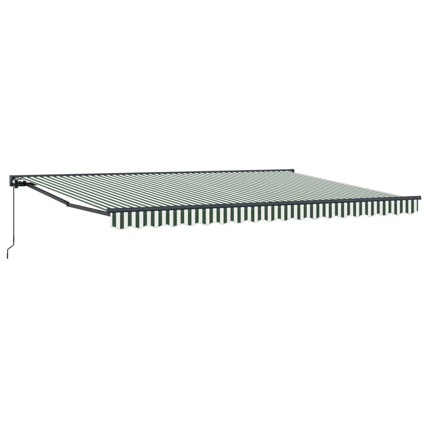 vidaXL Manual Retractable Awning Green and White 4 x 2 m