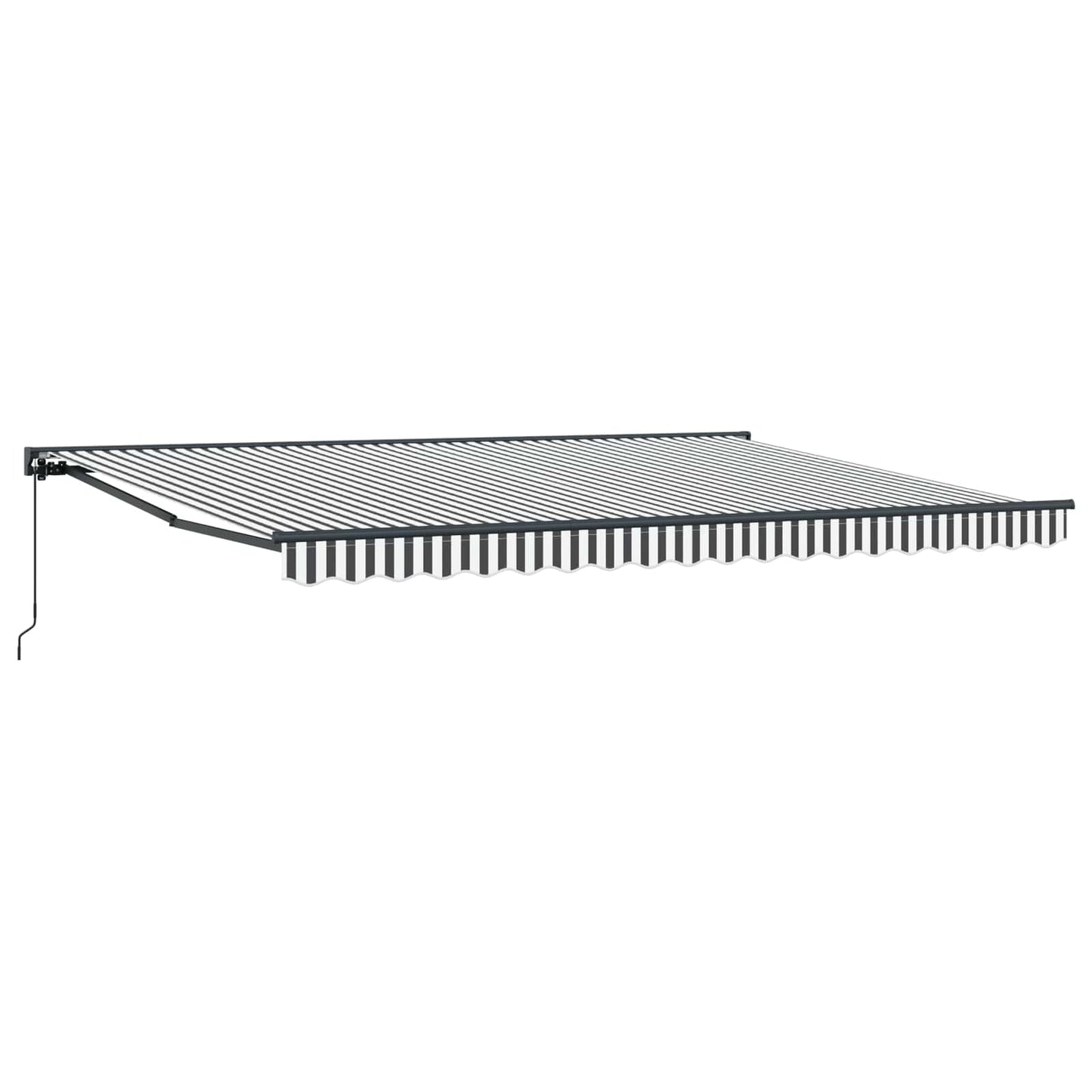 vidaXL Manual Retractable Awning Anthracite and White 4 x 3.5 m