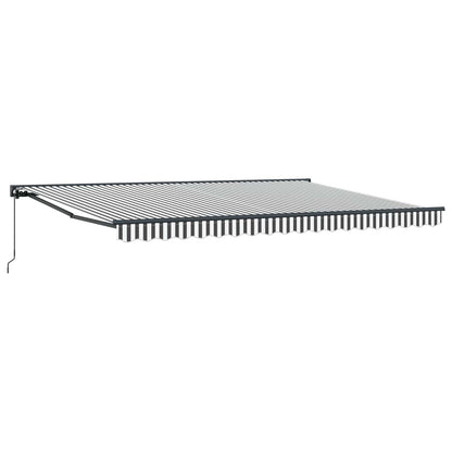 vidaXL Manual Retractable Awning Anthracite and White 4 x 3.5 m