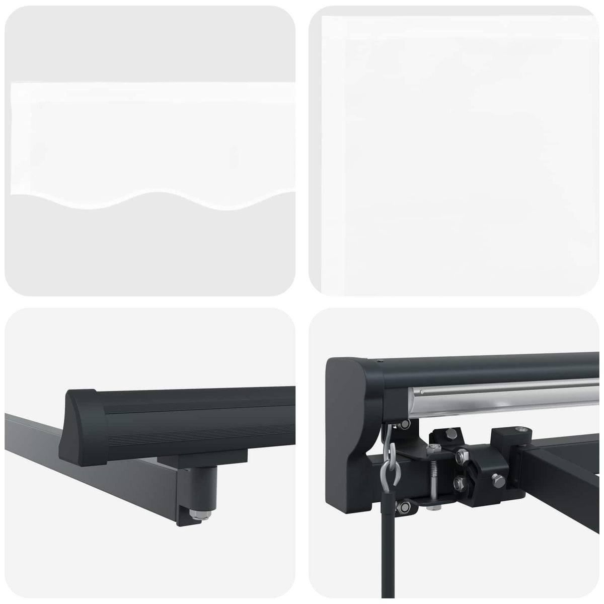 vidaXL Manual Retractable Awning White 4 x 3.5 m