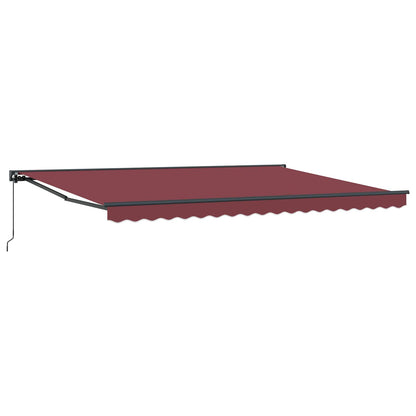 vidaXL Manual Retractable Awning Burgundy 4.5 x 3.5 m