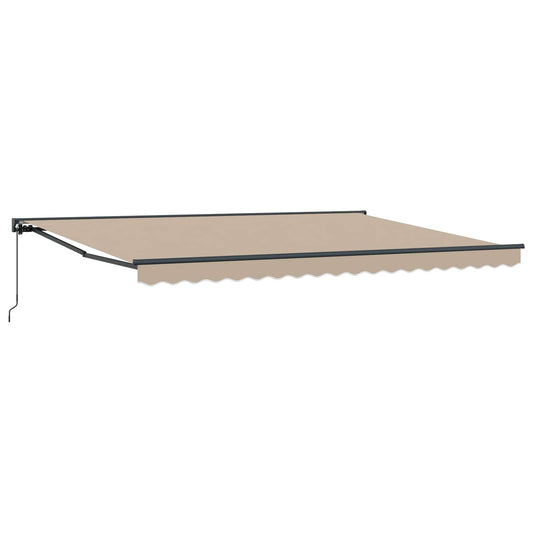 vidaXL Manual Retractable Awning Beige 4.5 x 3.5 m