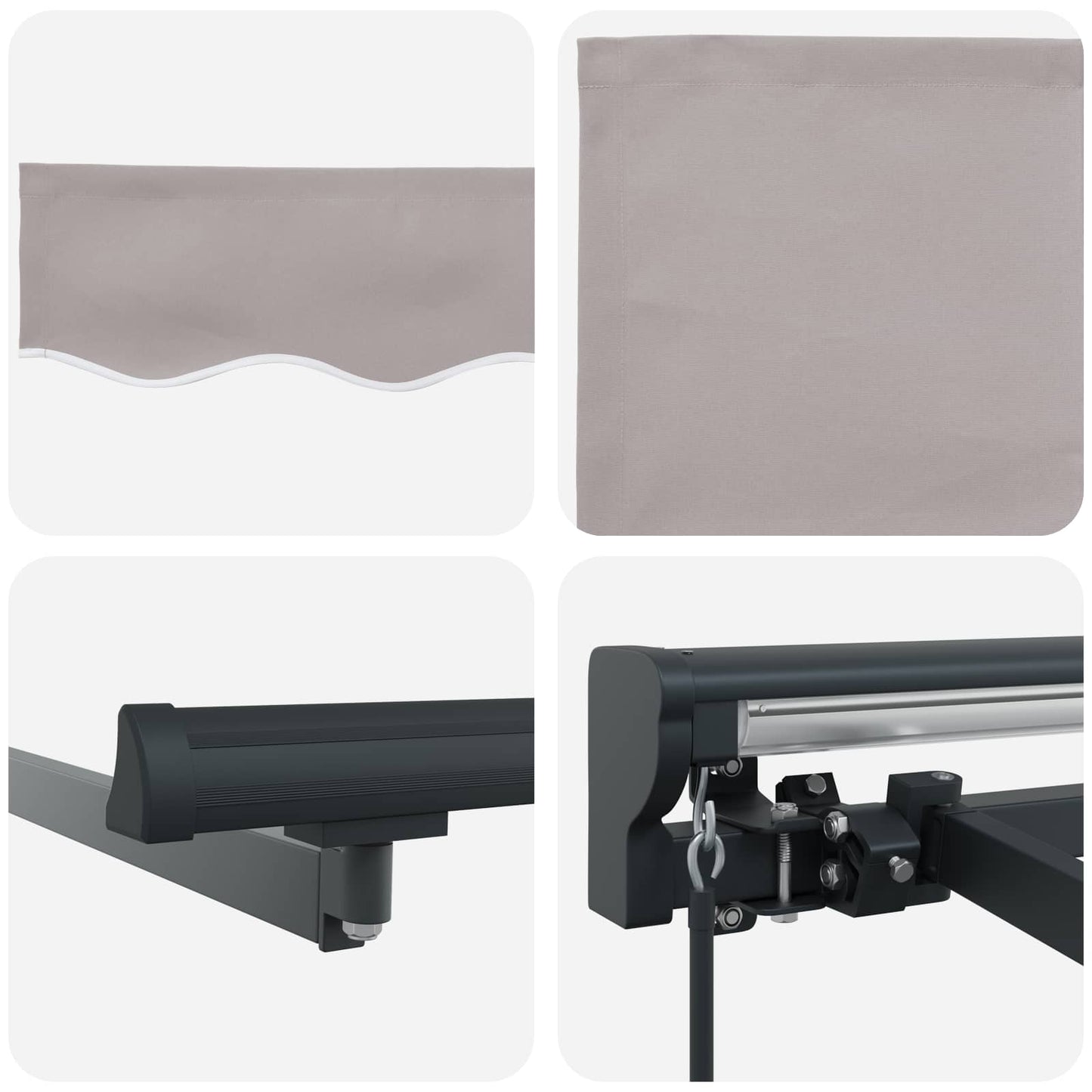 vidaXL Manual Retractable Awning Light Grey 4.5 x 3.5 m