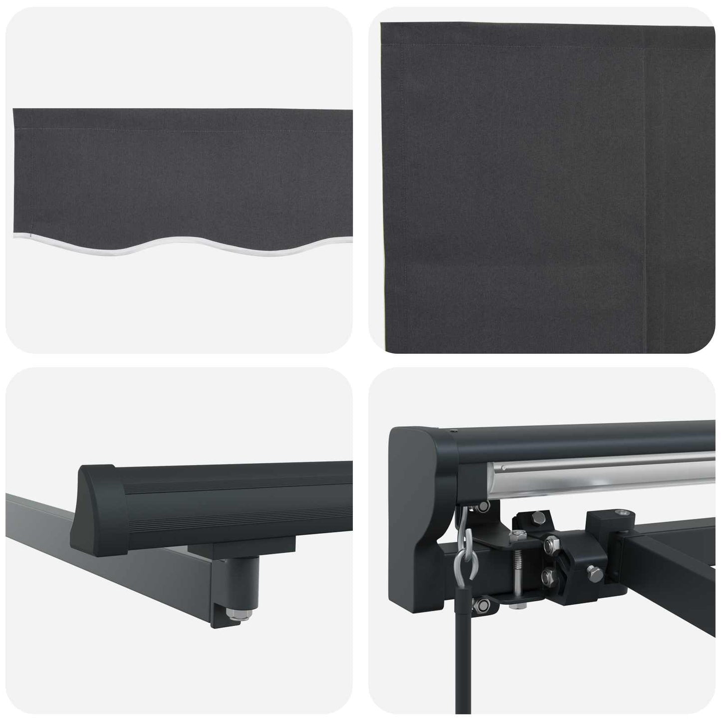 vidaXL Manual Retractable Awning Anthracite 5 x 3.5 m