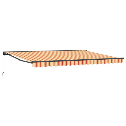 vidaXL Manual Retractable Awning Yellow and Orange 5 x 3.5 m